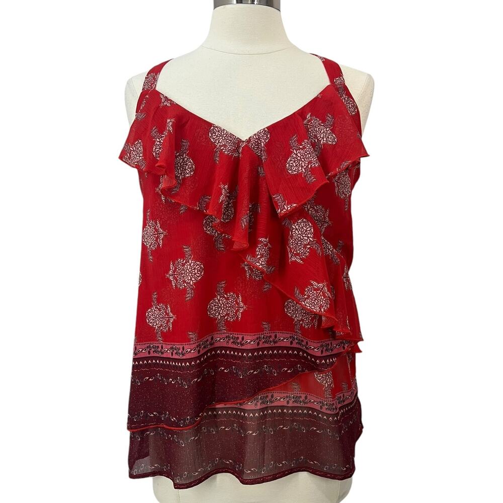 KUT FROM THE KLOTH Red Sleeveless Layered Top SZ Medium